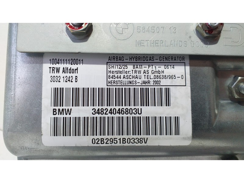 Recambio de airbag lateral delantero derecho para bmw serie 7 (e65/e66) 735i referencia OEM IAM 34824046803U 69068 