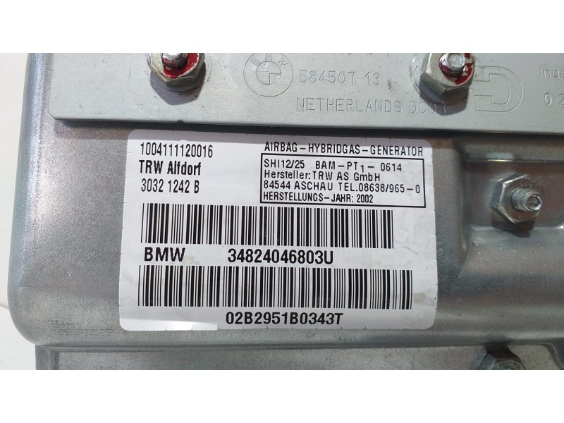 Recambio de airbag lateral trasero derecho para bmw serie 7 (e65/e66) 735i referencia OEM IAM 34824046803U 69071 
