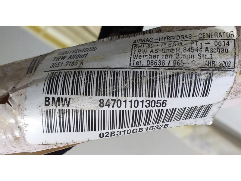 Recambio de airbag cortina delantero izquierdo para bmw serie 7 (e65/e66) 735i referencia OEM IAM 847011013056 69078 