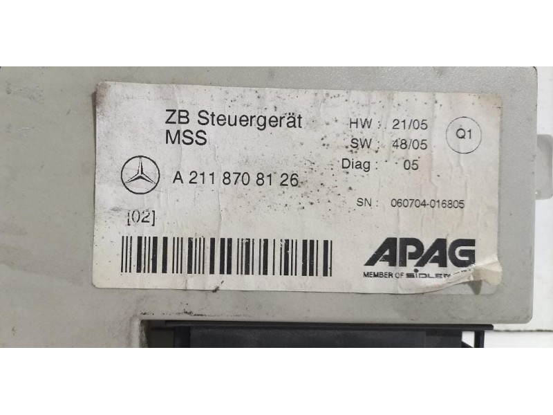 Recambio de modulo electronico para mercedes-benz clase e (w211) berlina e 220 cdi (211.008) referencia OEM IAM 2118708126 78440