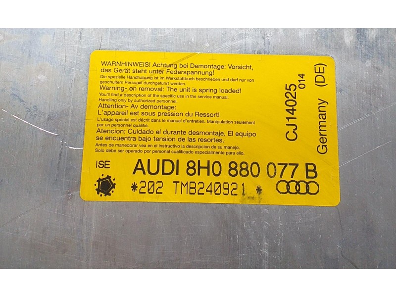 Recambio de barra antivuelco para audi a4 cabrio (8h) 3.0 quattro referencia OEM IAM 8H0880077B 59107 