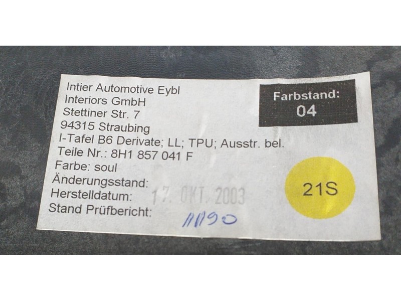 Recambio de kit airbag para audi a4 cabrio (8h) 3.0 quattro referencia OEM IAM 8H1857041F 59111 