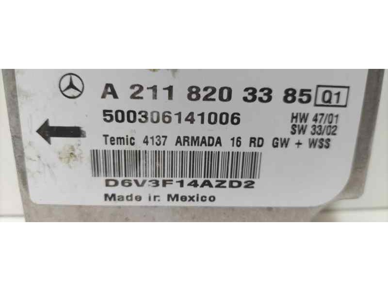 Recambio de centralita airbag para mercedes-benz clase e (w211) berlina e 270 cdi (211.016) referencia OEM IAM A2118203385 85741