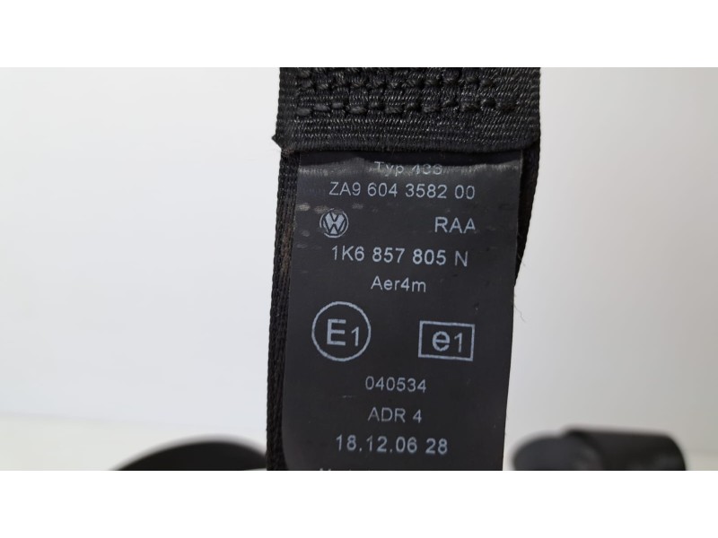Recambio de cinturon seguridad trasero izquierdo para volkswagen golf v berlina (1k1) highline referencia OEM IAM 1K6857805N 763