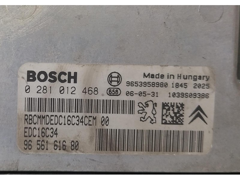 Recambio de centralita motor uce para citroën xsara picasso 1.6 hdi 90 exclusive referencia OEM IAM 9656161680 69284 R