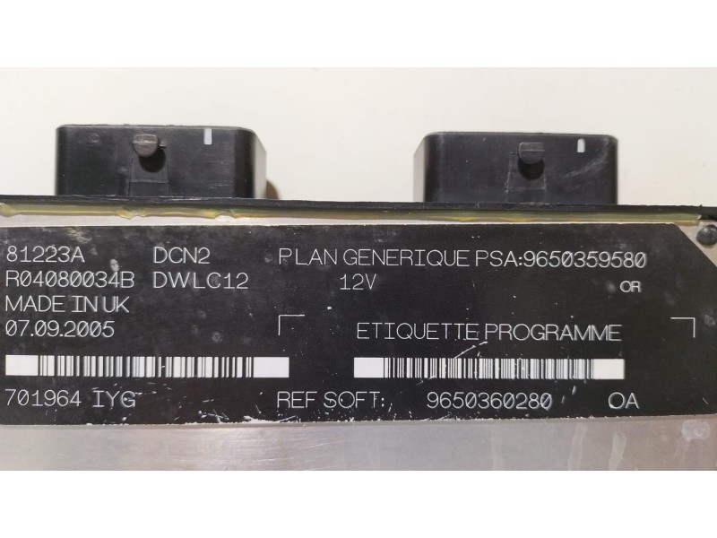 Recambio de centralita motor uce para citroën berlingo 1.9 diesel referencia OEM IAM 9650360280 69328 R