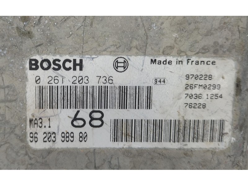 Recambio de centralita motor uce para peugeot 106 (s1) cocktail referencia OEM IAM 9620398980 69415 R