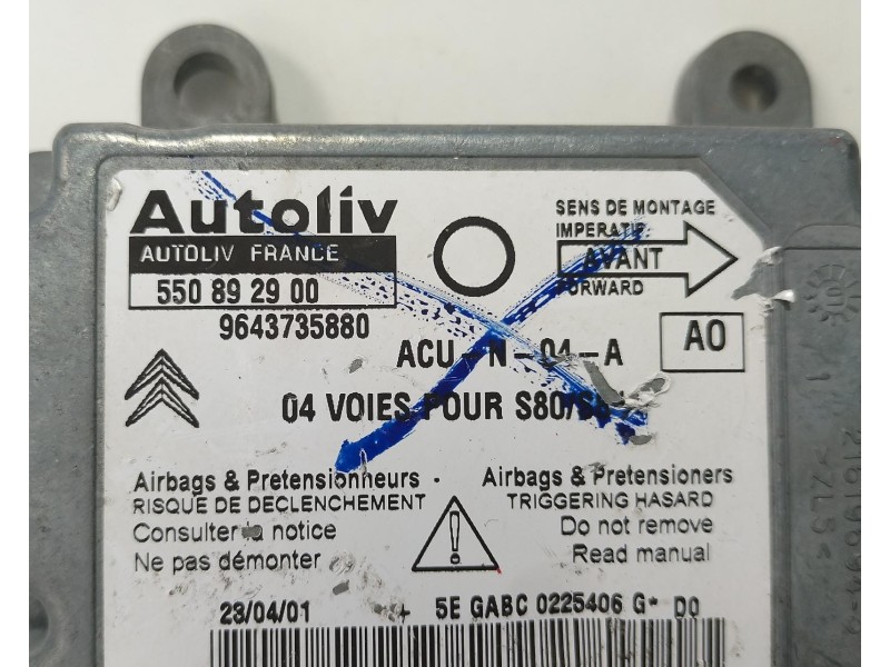 Recambio de centralita airbag para citroën saxo 1.5 diesel referencia OEM IAM 9643735880 69429 R