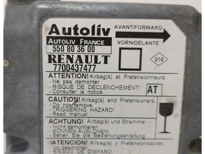 Recambio de centralita airbag para renault megane i fase 2 berlina (ba0) 1.9 dti diesel cat referencia OEM IAM 7700437477 69431 