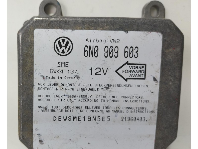 Recambio de centralita airbag para seat toledo (1l) 1.9 tdi referencia OEM IAM 6N0909603 69433 R