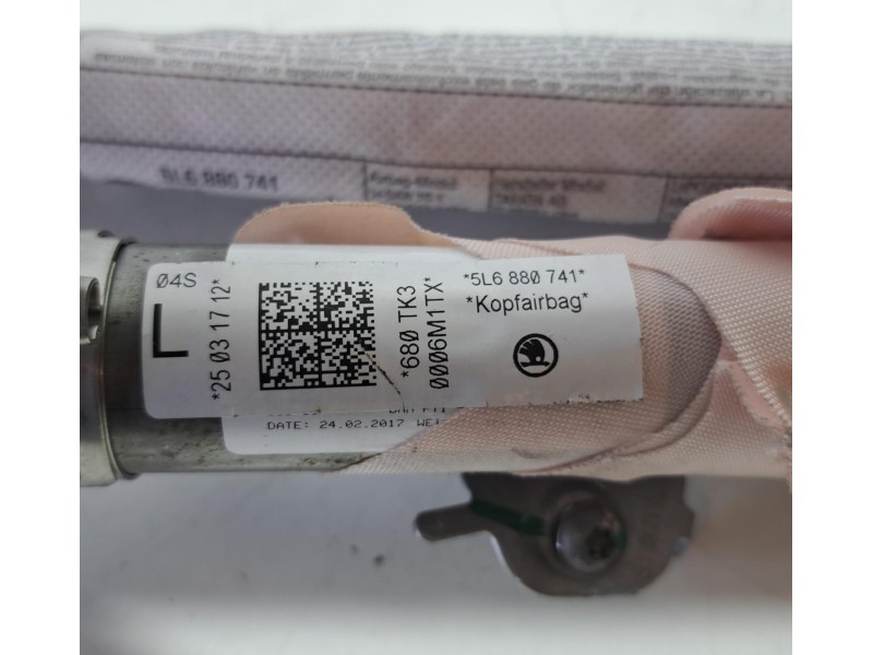 Recambio de airbag cortina delantero izquierdo para skoda yeti active referencia OEM IAM 5L6880741 76551 R