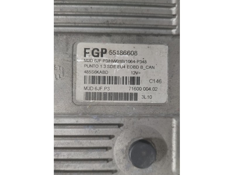 Recambio de centralita motor uce para fiat punto berlina (188) 1.3 16v multijet feel referencia OEM IAM 55186608 69475 R