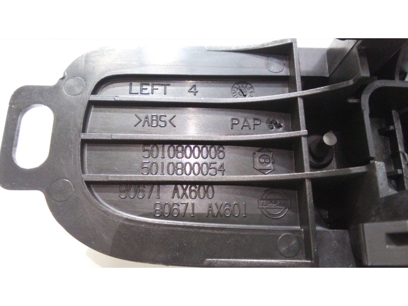 Recambio de maneta interior delantera izquierda para nissan micra (k12e) acenta referencia OEM IAM 80671AX601 47651 