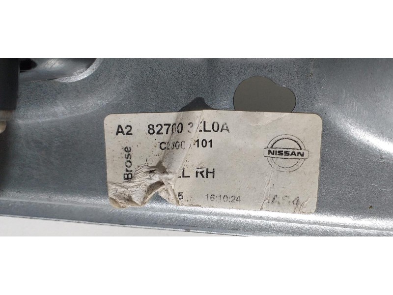 Recambio de elevalunas trasero derecho para nissan pulsar (c13) acenta referencia OEM IAM 827003ZL0A 67082 