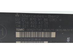 Recambio de modulo electronico para mercedes-benz clase s (w221) berlina 600 (221.176) referencia OEM IAM 2218709186 60197  2
