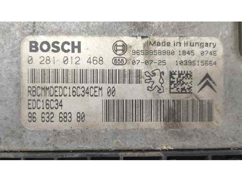 Recambio de centralita motor uce para citroën xsara picasso 1.6 hdi 90 sx referencia OEM IAM 9663268380 86153 