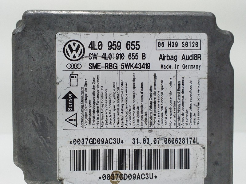 Recambio de centralita airbag para audi q7 (4l) 4.2 tdi (240kw) referencia OEM IAM 4L0959655 60212 