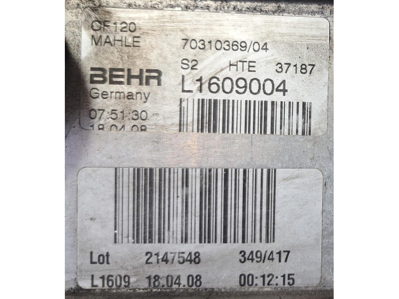 Recambio de enfriador aceite motor para bmw serie 1 berlina (e81/e87) 118d referencia OEM IAM L1609004 76851 