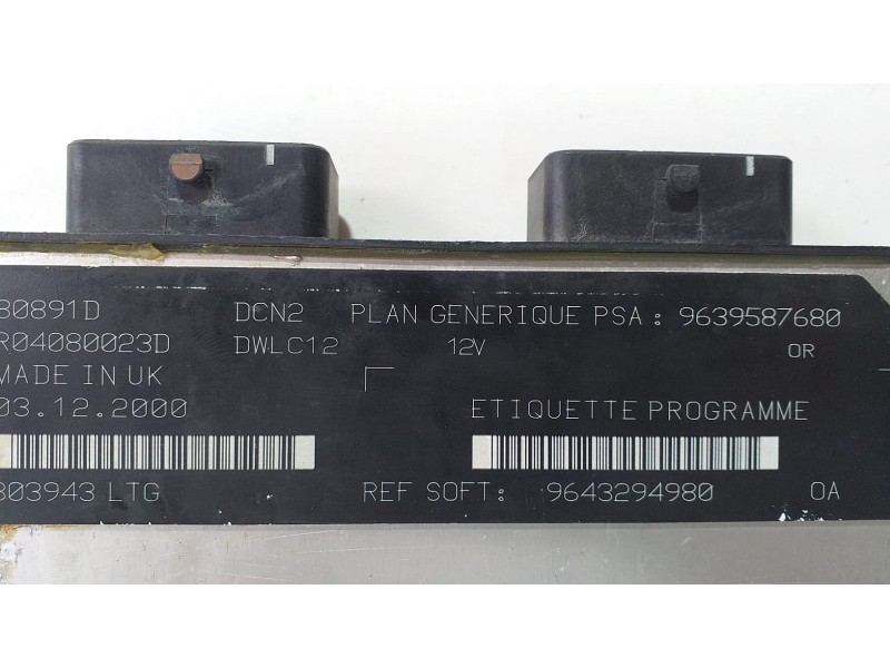 Recambio de centralita motor uce para citroën xsara berlina 1.9 d sx referencia OEM IAM 9643294980 70125 R