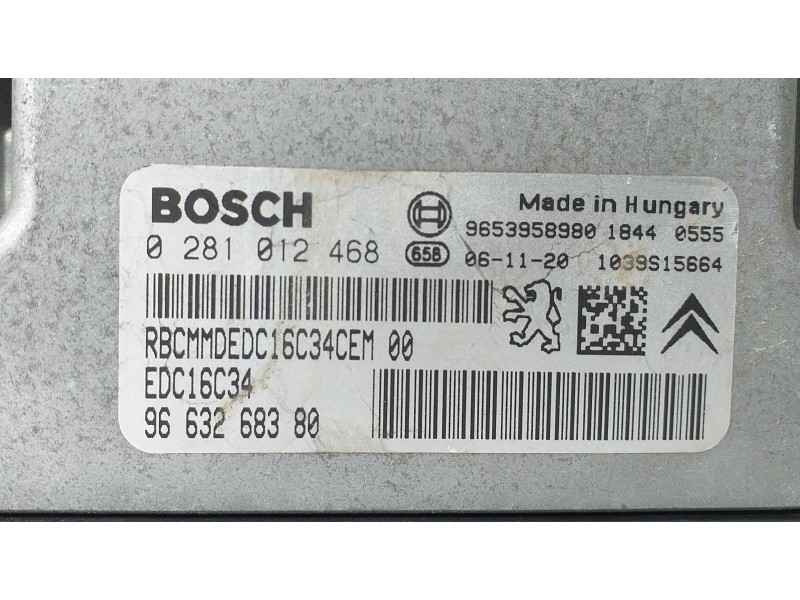 Recambio de centralita motor uce para citroën xsara picasso 1.6 hdi 90 lx plus referencia OEM IAM 9663268380 70190 R