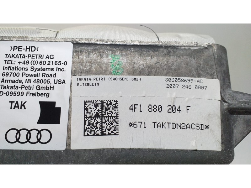 Recambio de airbag delantero derecho para audi a6 berlina (4f2) 3.0 tdi quattro (165kw) referencia OEM IAM 4F1880204F 67323  Recambio de airbag delantero derecho para audi a6 berlina (4f2) 3.0 tdi quattro (165kw) referencia OEM IAM 4F1880204F 67323
