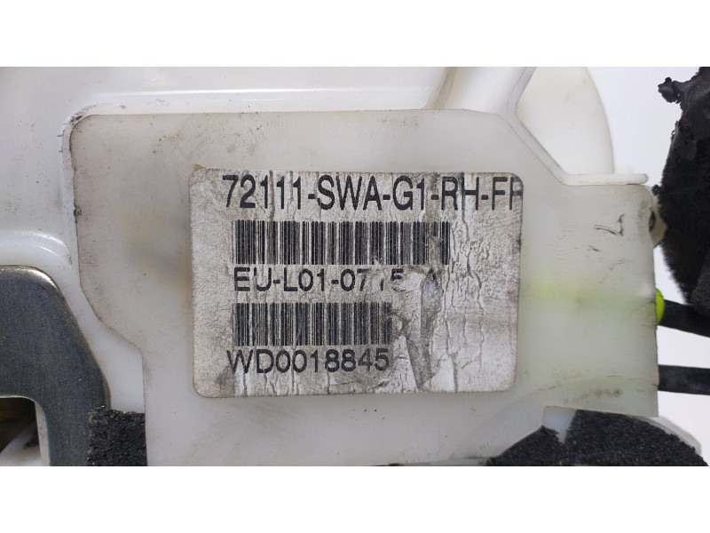 Recambio de cerradura puerta delantera derecha para honda cr-v (re) comfort referencia OEM IAM 72111SWA 74016 R