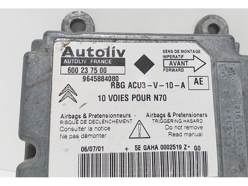 Recambio de centralita airbag para citroën xsara berlina 2.0 hdi exclusive (80kw) referencia OEM IAM 9645884080 60348 