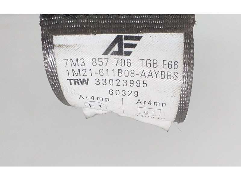 Recambio de cinturon seguridad delantero derecho para seat alhambra (7v9) kids referencia OEM IAM 7M3857706 67388 