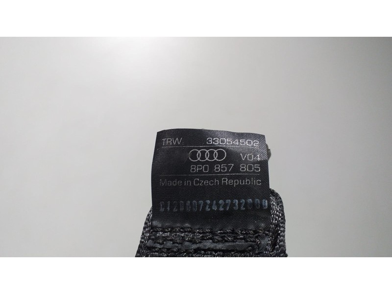 Recambio de cinturon seguridad trasero derecho para audi a3 (8p) 1.9 tdi ambiente referencia OEM IAM 8P0857805 67394 