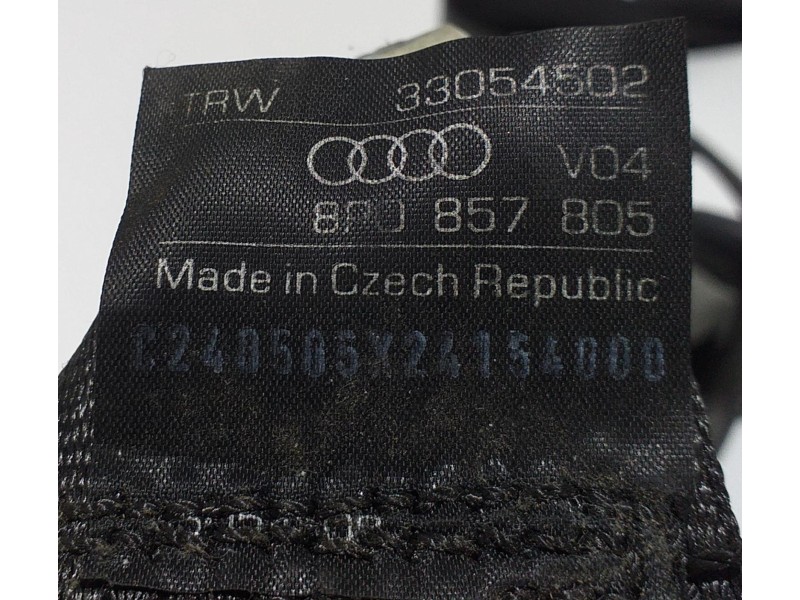 Recambio de cinturon seguridad trasero izquierdo para audi a3 sportback (8p) 1.6 attraction referencia OEM IAM 8P0857805 57088 