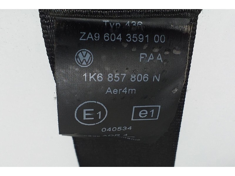 Recambio de cinturon seguridad trasero derecho para volkswagen golf v berlina (1k1) highline referencia OEM IAM 1K6857806N 57090