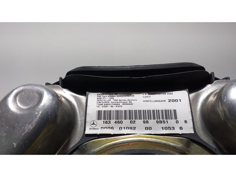 Recambio de airbag delantero izquierdo para mercedes-benz clase m (w163) 270 cdi (163.113) referencia OEM IAM 1634600298 57123 