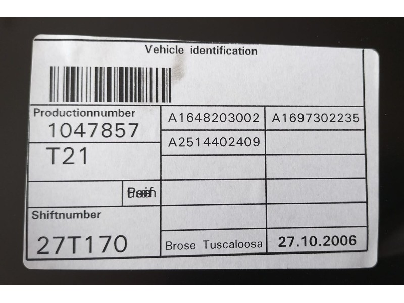 Recambio de elevalunas trasero derecho para mercedes-benz clase r (w251) 320 cdi l (251.122) referencia OEM IAM A2514402409 7725