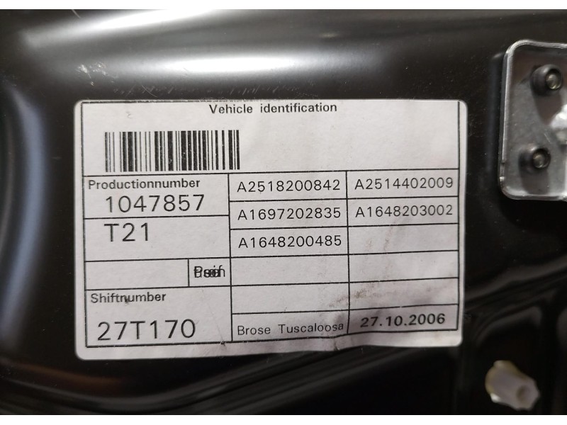 Recambio de elevalunas delantero derecho para mercedes-benz clase r (w251) 320 cdi l (251.122) referencia OEM IAM A2518200842 77
