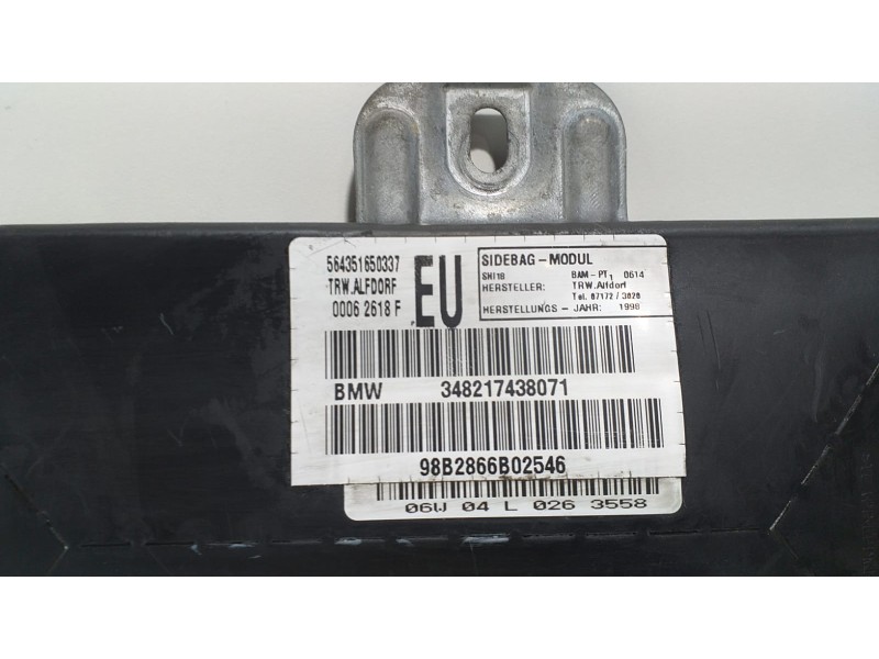 Recambio de airbag lateral derecho para bmw serie 3 berlina (e46) 320d referencia OEM IAM 348217438071 57312 