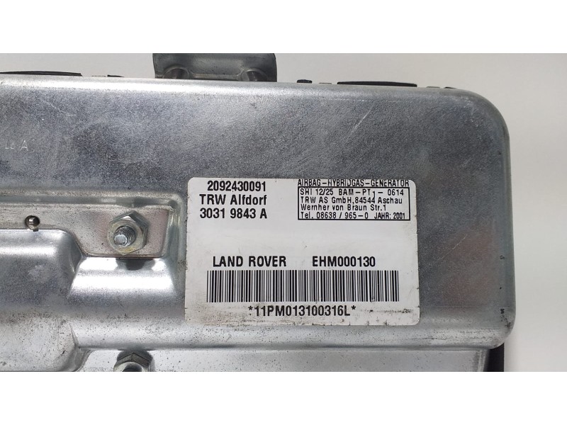 Recambio de airbag lateral delantero izquierdo para land rover range rover (lm) 3.6 td v8 referencia OEM IAM EHM000130 57318 