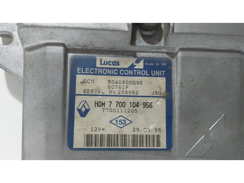 Recambio de centralita motor uce para renault clio ii fase i (b/cbo) 1.9 diesel referencia OEM IAM 7700104956 57321 