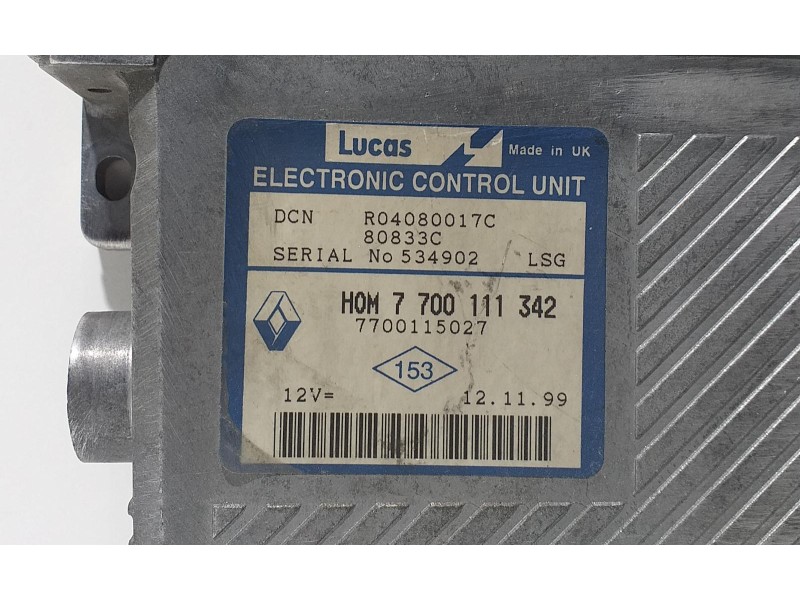 Recambio de centralita motor uce para renault megane i scenic (ja0) 1.9 d alize referencia OEM IAM 7700111342 57363 