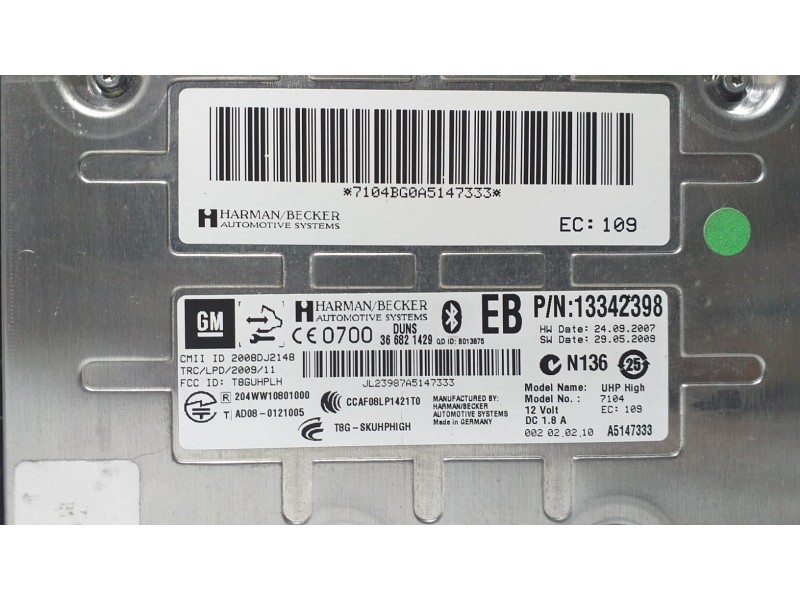 Recambio de modulo electronico para opel astra j lim. cosmo referencia OEM IAM 13342398 57415 