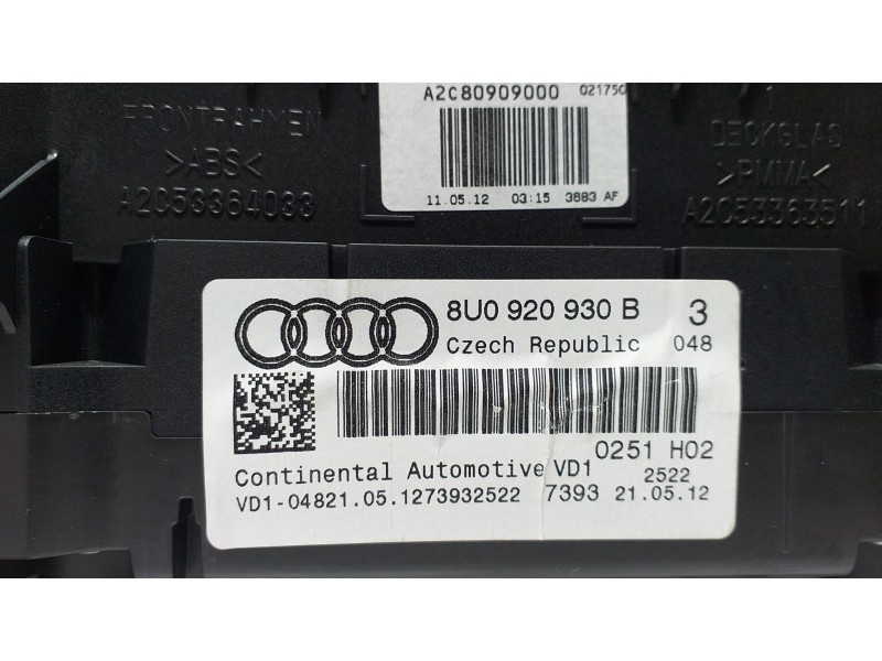 Recambio de cuadro instrumentos para audi q3 (8u) 2.0 tfsi (155kw) ambition quattro referencia OEM IAM 8U0920930B 57484 