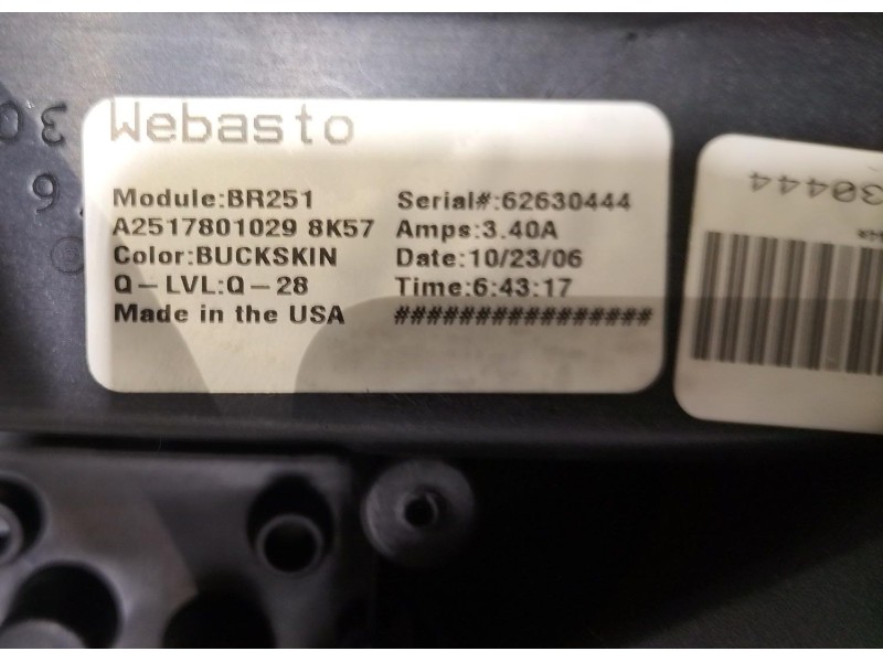 Recambio de techo electrico para mercedes-benz clase r (w251) 320 cdi l (251.122) referencia OEM IAM A2517801029 77282 