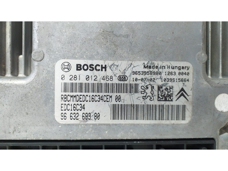 Recambio de centralita motor uce para citroën xsara picasso 1.6 16v hdi referencia OEM IAM 9663268380 74868 R