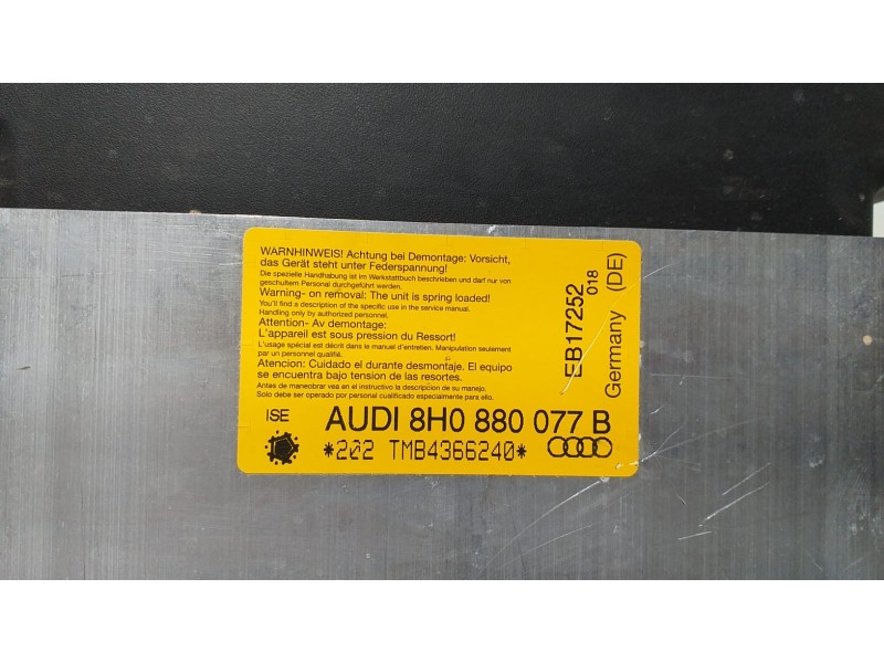 Recambio de barra antivuelco para audi a4 cabrio (8h) 2.5 tdi referencia OEM IAM 8H0880077B 67985 