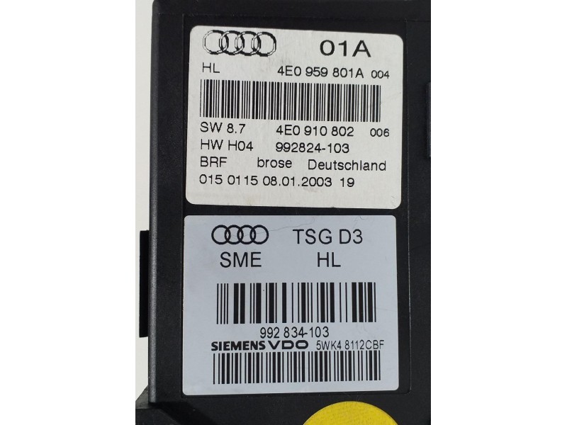Recambio de motor elevalunas trasero izquierdo para audi a8 (4e2) 3.7 quattro referencia OEM IAM 4E0959801A 57718 