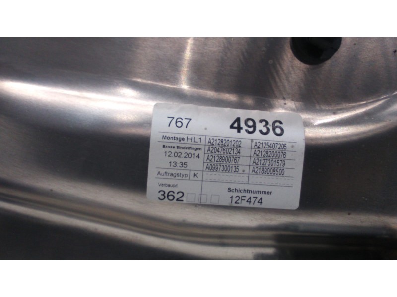 Recambio de elevalunas trasero izquierdo para mercedes-benz clase e (w212) familiar 200 cdi blueefficiency (212.205) referencia 