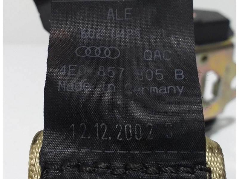 Recambio de cinturon seguridad trasero izquierdo para audi a8 (4e2) 3.7 quattro referencia OEM IAM 4E0857805B 57852 