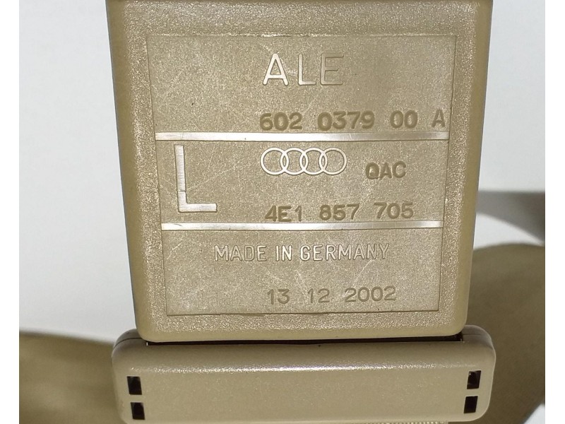 Recambio de cinturon seguridad delantero izquierdo para audi a8 (4e2) 3.7 quattro referencia OEM IAM 4E1857705 57854 