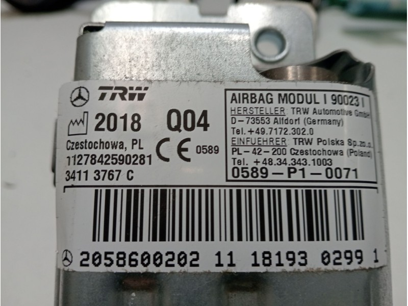 Recambio de kit airbag para mercedes-benz clase c (w205) familiar c 220 t d (205.214) referencia OEM IAM 654920  