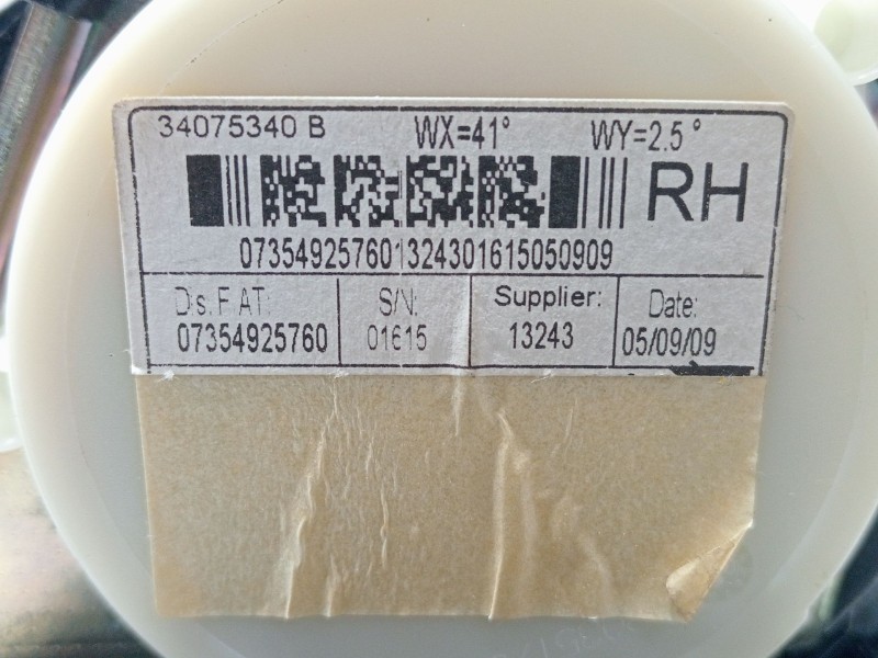 Recambio de cinturon seguridad trasero derecho para fiat 500 (312_) 1.4 (312axc1b, 312cxc1b) referencia OEM IAM   