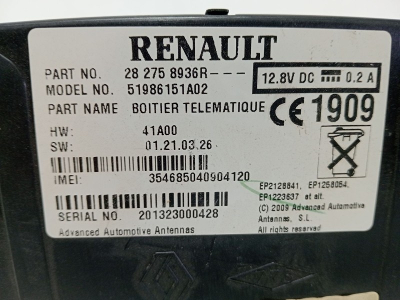 Recambio de modulo electronico para renault clio iv (bh_) 1.6 rs (bhj4, bhj6, bhmm) referencia OEM IAM 282758936R  